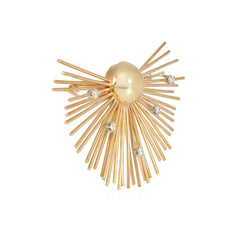 Marianne Ostier diamond and gold sputnik brooch
