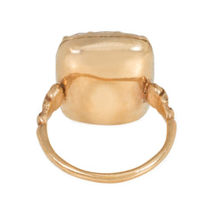 Antique foiled-back topaz and gold ring