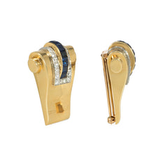 Boucheron Retro sapphire, diamond, and gold dress clips