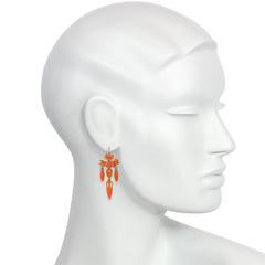 Victorian carved coral angel earrings