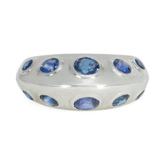 Art Deco industrial sapphire and gold ring