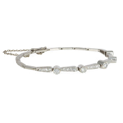 Mid-century tapering diamond line bracelet