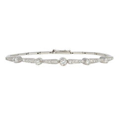 Mid-century tapering diamond line bracelet