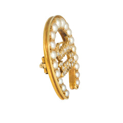 Victorian gold and diamond "Good Luck" horseshoe pin