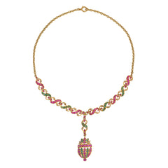 Antique gem-set giardinetto necklace