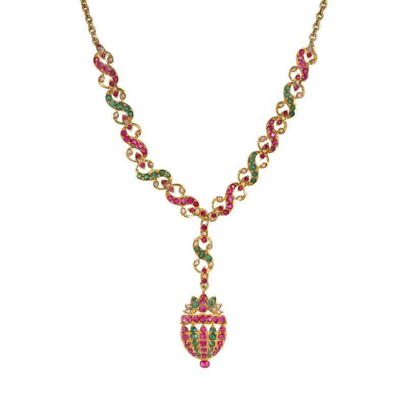Antique gem-set giardinetto necklace