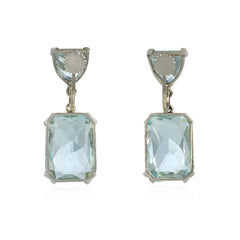 Retro aquamarine pendant earrings