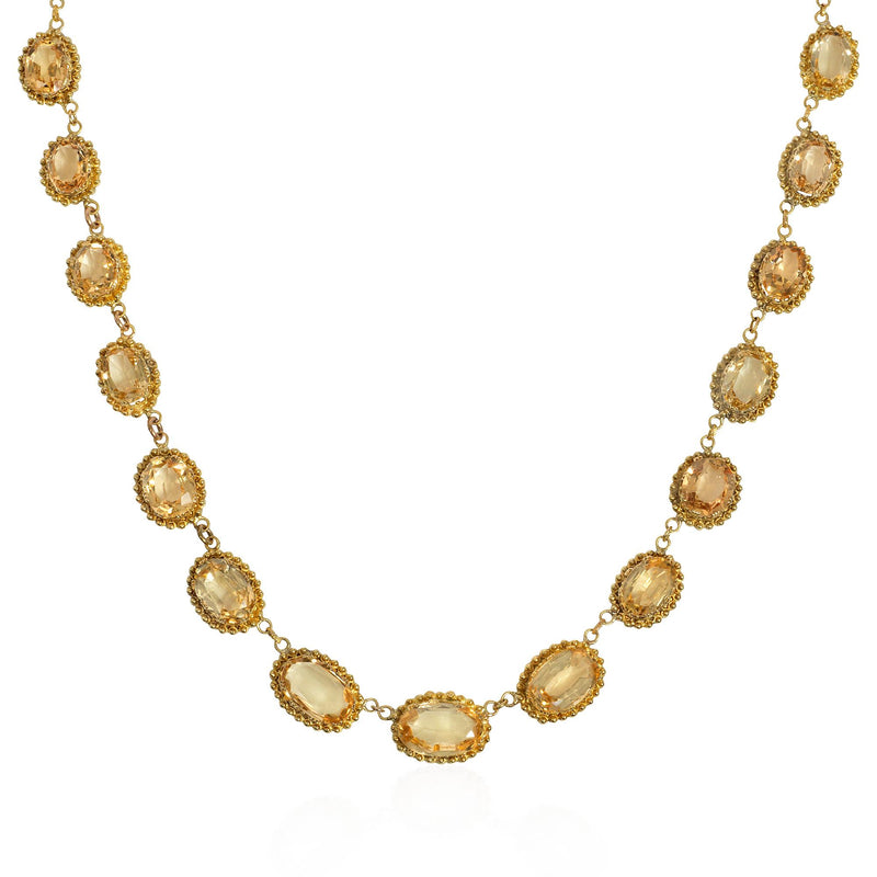 Antique topaz rivière necklace