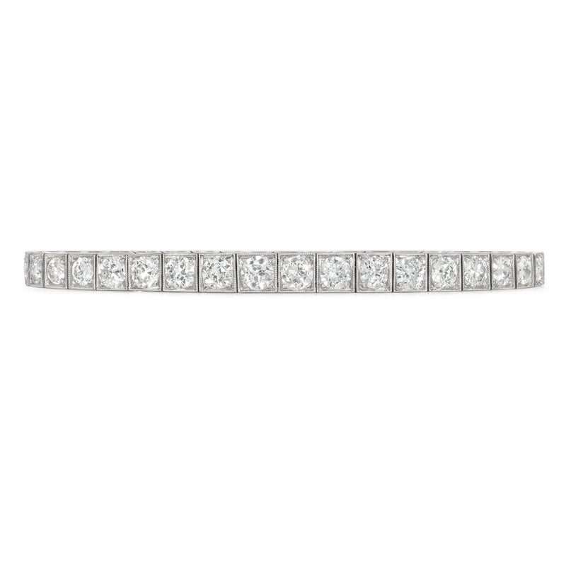 Art Deco tapering diamond line bracelet