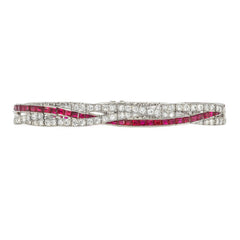 Art Deco J.E. Caldwell ruby and diamond bracelet