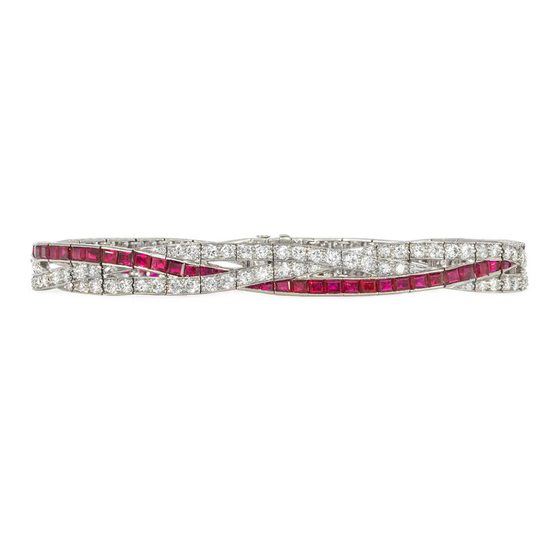 Art Deco J.E. Caldwell ruby and diamond bracelet