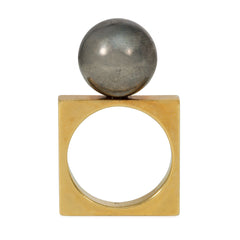 Cartier, Dinh Van for Cartier gold and steel ball ring
