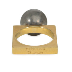Cartier, Dinh Van for Cartier gold and steel ball ring