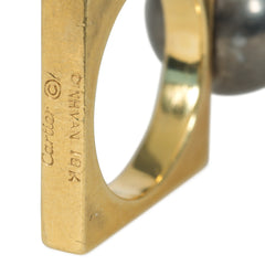 Cartier, Dinh Van for Cartier gold and steel ball ring