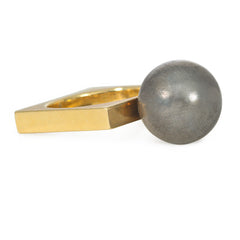 Cartier, Dinh Van for Cartier gold and steel ball ring
