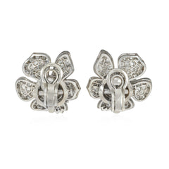 Mid-Century pearl and diamond flower earrings
