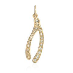 Art Deco diamond and platinum wishbone charm