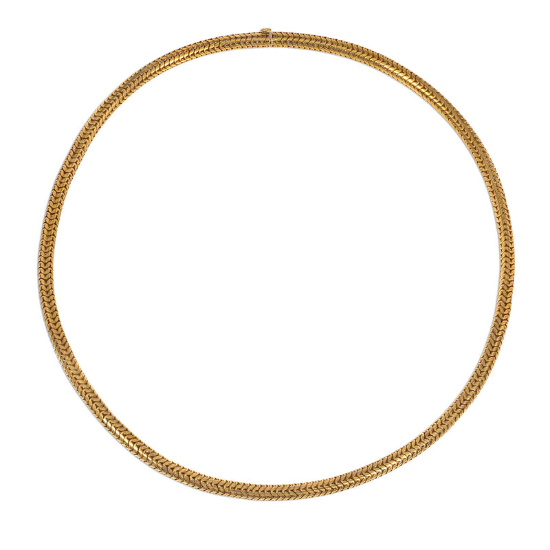 Antique gold snake chain necklace