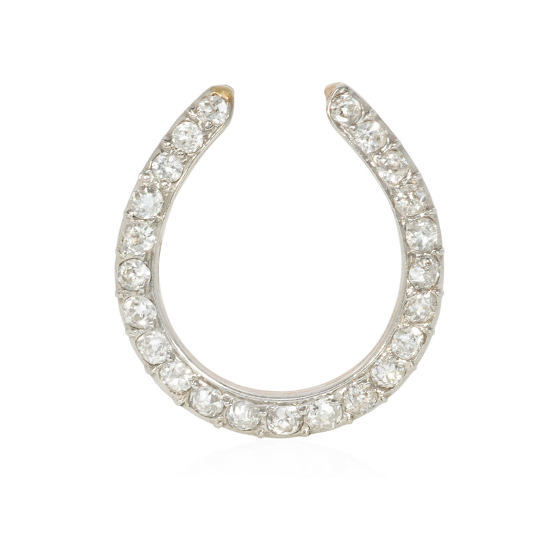 Antique diamond horseshoe pendant