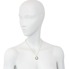 Antique sardonyx and pearl horseshoe pendant
