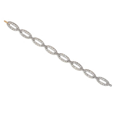 French Art Deco diamond oval link bracelet