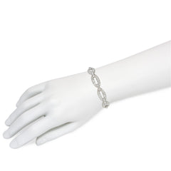 French Art Deco diamond oval link bracelet