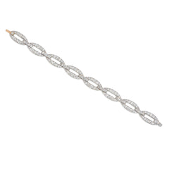 French Art Deco diamond oval link bracelet