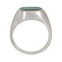 An Art Deco tourmaline signet ring, in platinum. Atw tourmal...