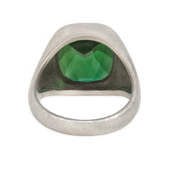 An Art Deco tourmaline signet ring, in platinum. Atw tourmal...