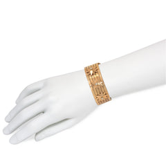 Antique French diamond and gold star bracelet
