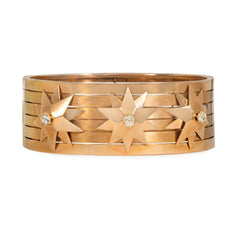 Antique French diamond and gold star bracelet