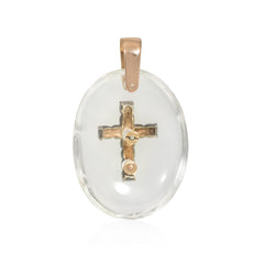 Victorian crystal and diamond cross pendant