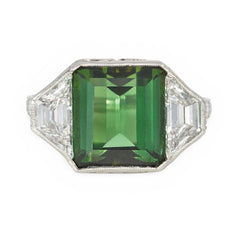 Marcus & Co. Art Deco diamond and tourmaline ring
