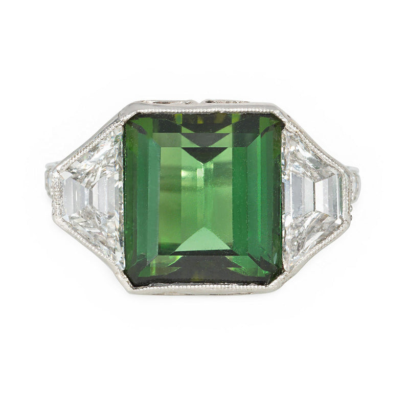 Marcus & Co. Art Deco diamond and tourmaline ring