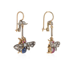 Antique gemset insect earrings