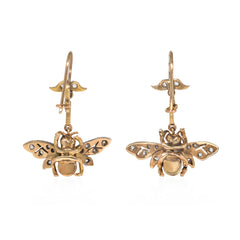 Antique gemset insect earrings