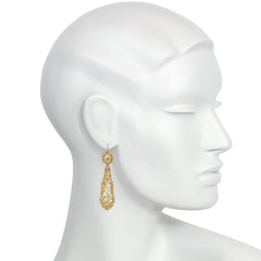 Antique quartz and gold cannetille earrings