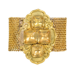 Antique pinchbeck and paste bracelet
