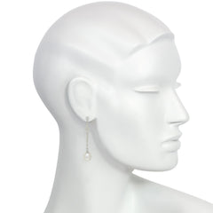 French Art Deco natural pearl and diamond pendant earrings