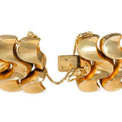 Retro French gold wave bracelet