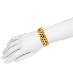 Retro French gold wave bracelet