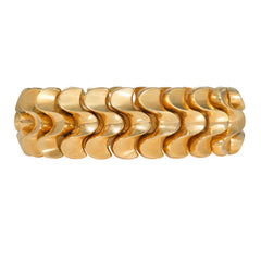 Retro French gold wave bracelet