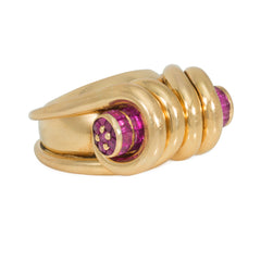 Retro French interchangeable gem-set ring