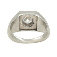 French Art Deco square onyx and diamond ring