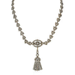 Antique diamond tassel necklace