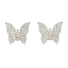 French Art Deco diamond butterfly brooches