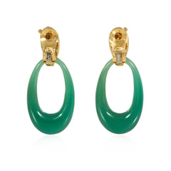 Cartier, Paris interchangeable doorknocker earrings in gold, malachite, and chrysoprase