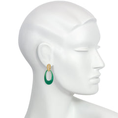 Cartier, Paris interchangeable doorknocker earrings in gold, malachite, and chrysoprase