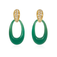 Cartier, Paris interchangeable doorknocker earrings in gold, malachite, and chrysoprase
