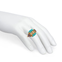 Boucheron Mid-Century amethyst and turquoise ring